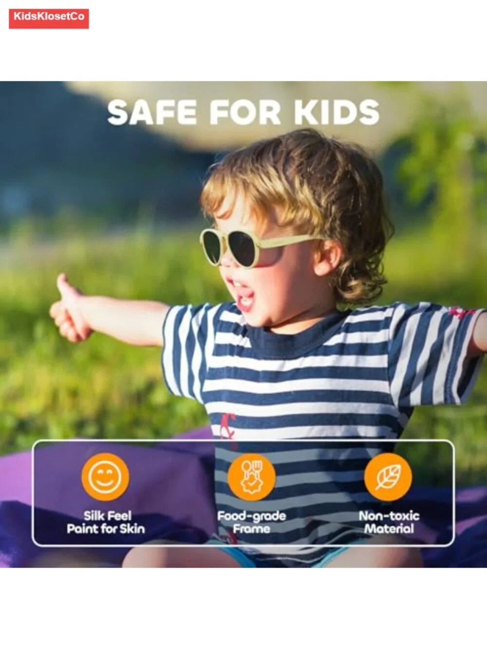 Baby Sunglasses Skin Feel Frame Polarized UV Protection Kids Glasses 0-24 Months